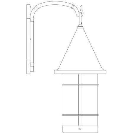 Arroyo Craftsman 11" Valencia Wall Mount, Black, Tan Glass VB-11TN-BK